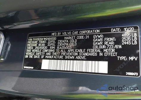 2021 Volvo Xc40 T5 Momentum z USA, uszkodzony, nr VIN YV4162UK1M2464500